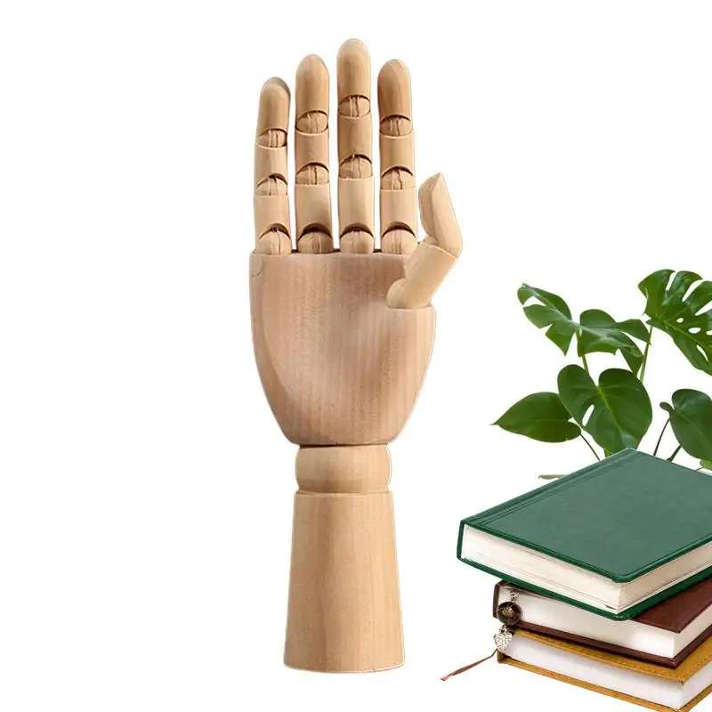 Wooden Hand Model Wood Art Mannequin Model Hand Drawing Moveable Wooden Women Mannequin Hand Artist Model For Table Display