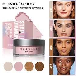 MLSMILE Pearl-Based Loose Powder Matte Body Gloss Powder Water Resistant Oil Control BrighTening Complexion Setting Powder