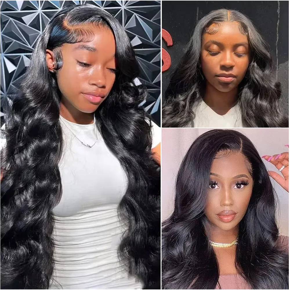 13x6 الجسم موجة HD الدانتيل الشفاف الباروكة الأمامية شعر الإنسان 18-38 بوصة 5x5 غلويليس 360 كامل الدانتيل الجبهة الباروكات للنساء السود