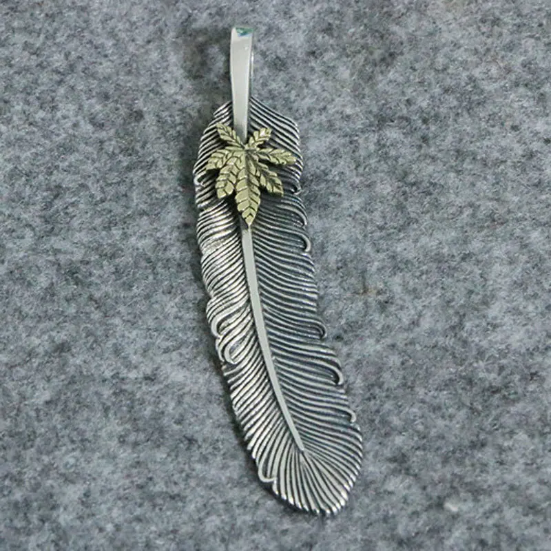 

Thai Silver Vintage Eagle Feather Pendant Men's and Women's Personalized Worn Flying Bird Pendant S925 Sterling Silver Pendant N