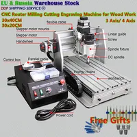 3040 CNC Router Milling Cutting Engraving Machine 3020 3/4 Axis Drilling Engraver Cutter for Wood Metal Carving Tools 220V 110V