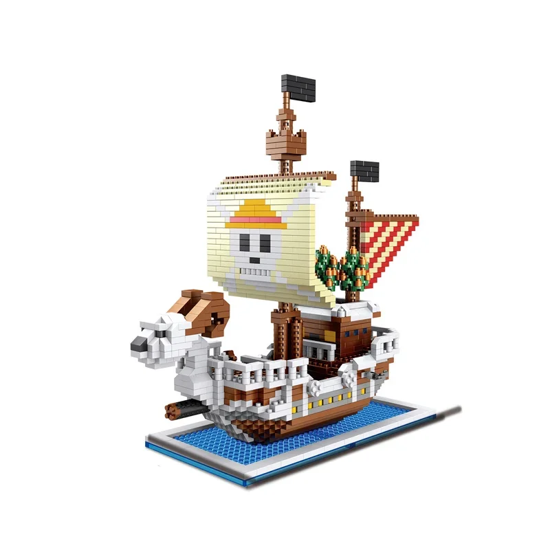 One Piece Pirate Ship Polortang Building Block Anime Thousand Sunny Going Merry Shanks Boa Mini Bricks Toy Figure For Kids Toy