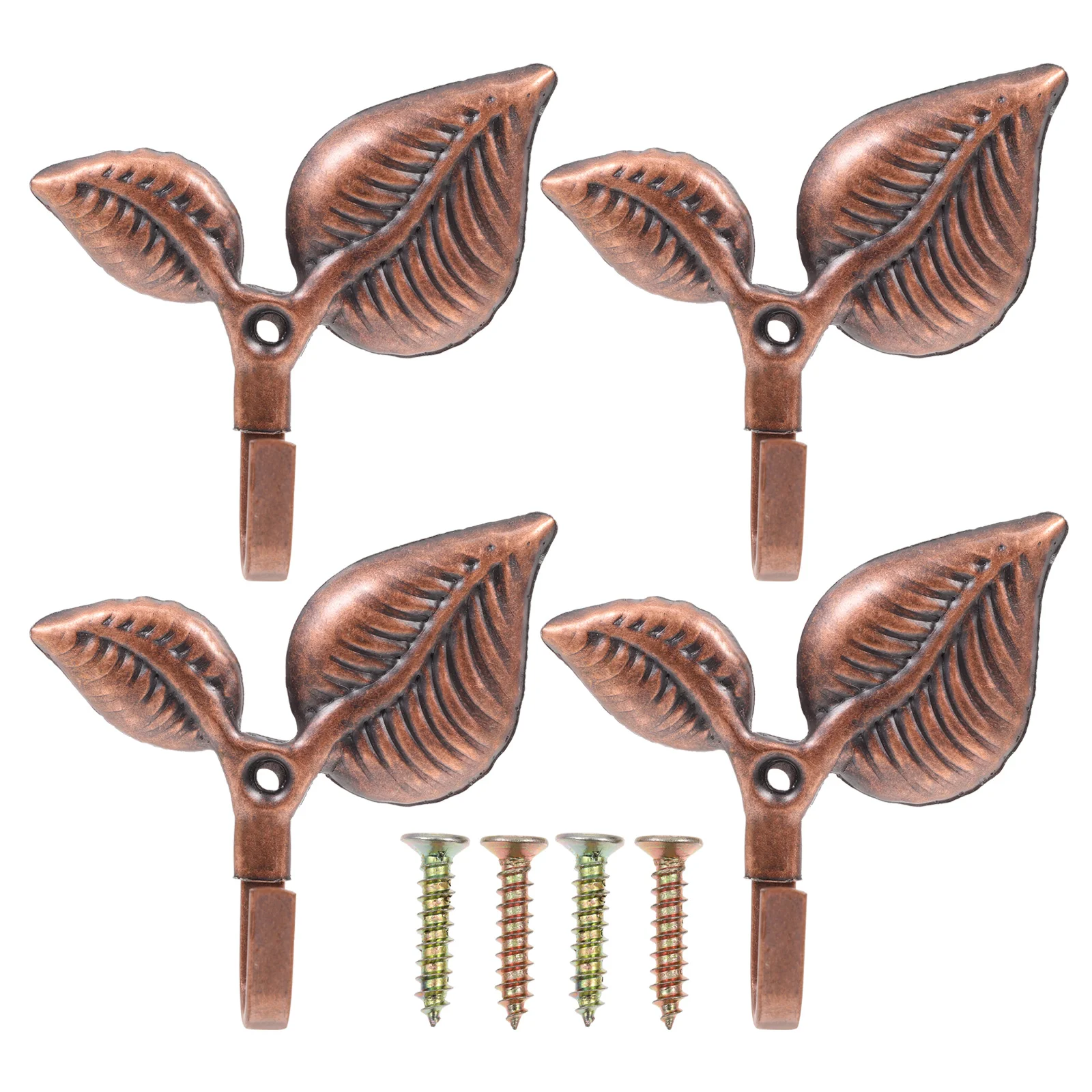 

4 Sets Decorative Wall Hooks for Hanging Pictures Leaf Black Bar Counter Office