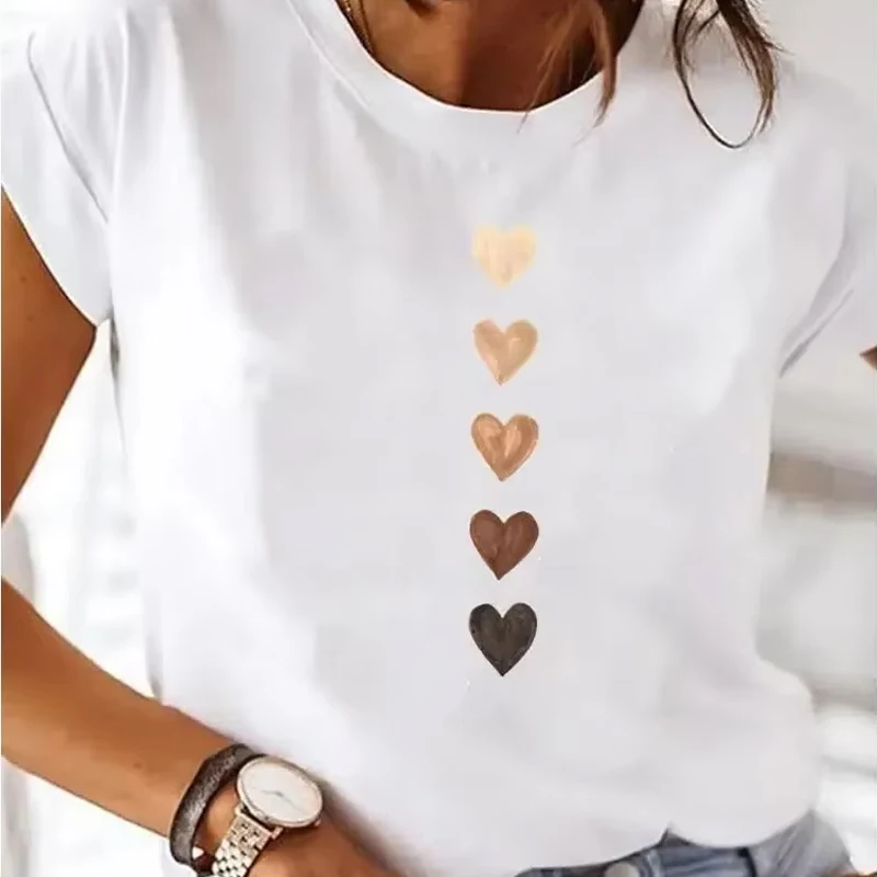 

Забавная женская футболка с принтом «Любовное сердце» 90-х годов, женская футболка с круглым вырезом Y2K, футболка, женская повседневная одежда, рубашки для женской одежды