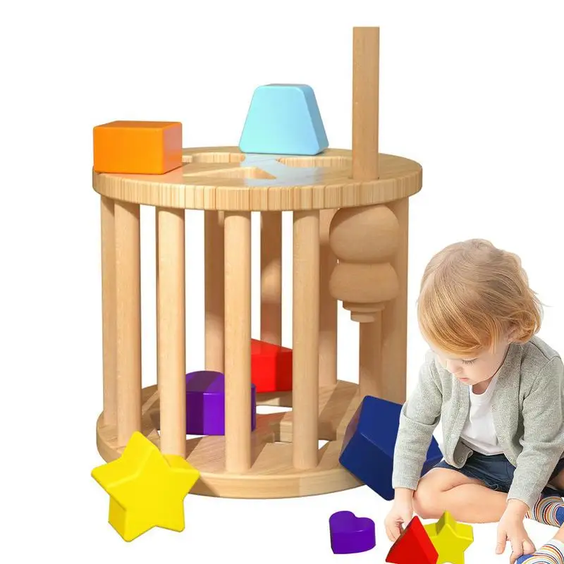 Cube trieur de forme en bois classique, boîte à jouets, jouets classiques pour héros de documents, correspondance et tri