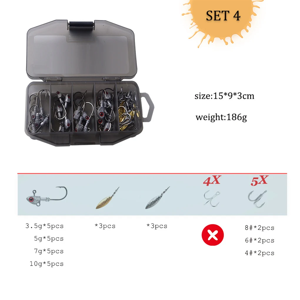 الفضة عالية القوة هوك مجموعة رئيس هوك تهزهز رئيس إغراء الصيد معالجة مجموعة مع ملامح الأسماك واقعية اثنين مكدسة #6