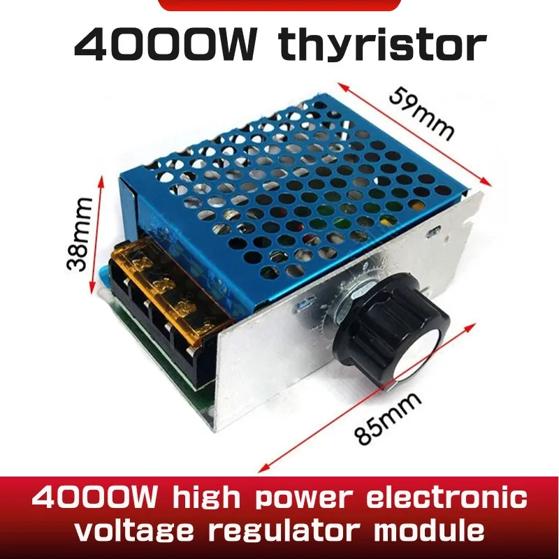 4000W 220V AC SCR moduł regulatora prędkości silnika regulator napięcia ściemniacz temperatury do pieca elektrycznego bojler LED Light