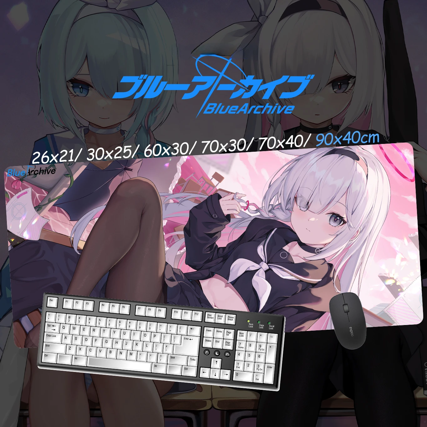 

Anime Custom Design XXL Mouse Pad Arona Purana Blue Archive Game Cute Sexy Girl Large Desk Mat Computer Gaming Accessories DIY