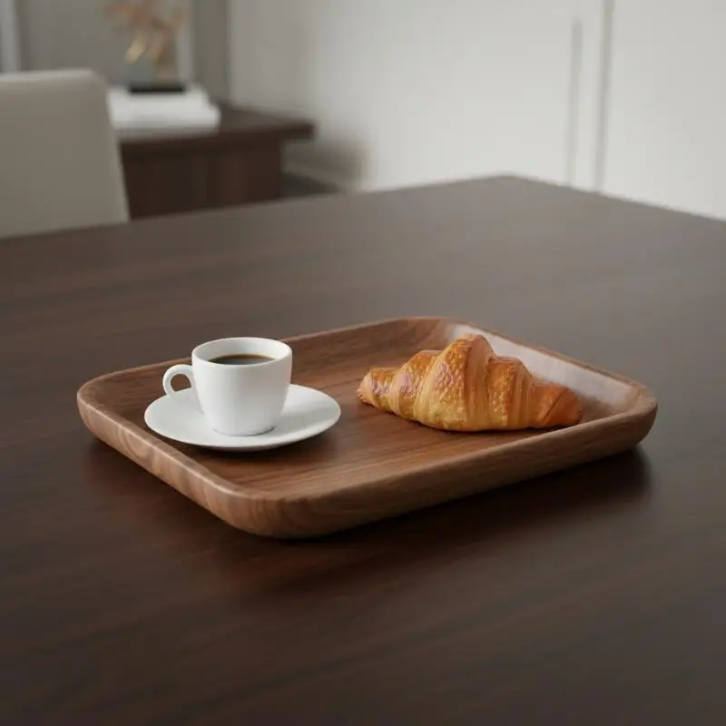 Wood Salad Bowl Versatile Stylish Fruit Snack Serving Plate Bowl For Home Kitchen Picnics Parties Outdoor Gatherings