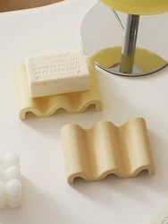 3D Concrete Tray Mold Soap Holder Silicone Molds DIY Cement Soap Box Plaster Jewelry Dish Mold Wave Pen Holder Homemade Molds