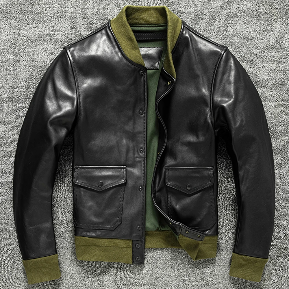 New Arrivals Flight Mans Jacket Coat Horsehide Leather Bomber Jackets Genuine Leather US Designer A1 Style Air Force Overcoats