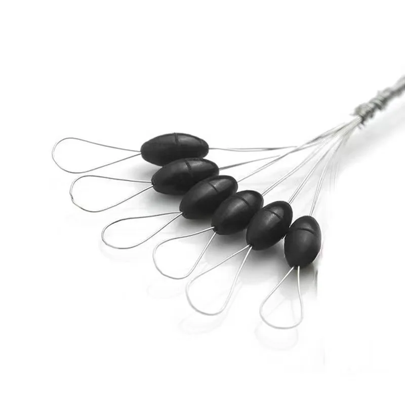 300Pcs Silicone Space Bean Oval Stopper Bobber Profession Fishing Float Resistance Anti-Strand Fish Line Fishing Gear