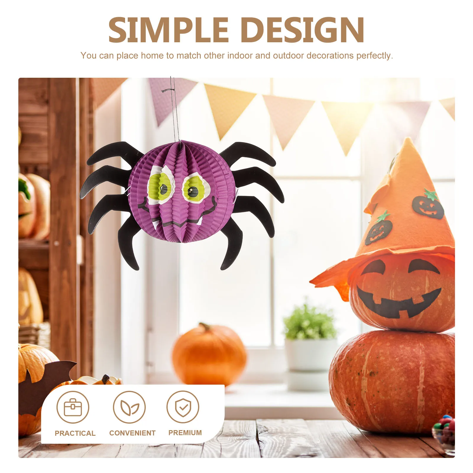 

3pcs Small Watermelon Lantern ABC Style Halloween Folding Paper Pumpkin Hanging Ornaments Home Decor Indoor Lamps