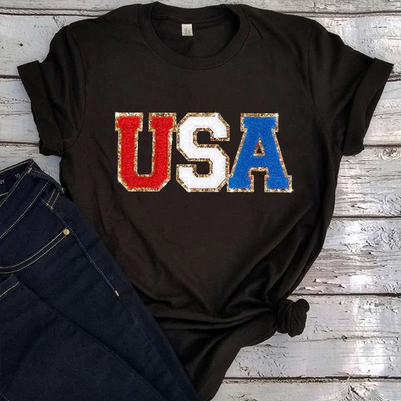 

4th of July Shirt for Women Comfort Colors July 4th Tshirt USA Shirt Harajuku T-shirts Memorial Day Tshirt Aesthetic m