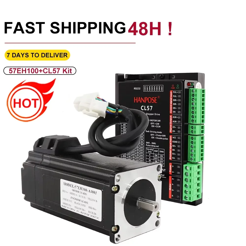 

57EH100 Nema23 Closed Loop 4A 3.3N.M motor Stepper Motor 57X100mm+ CL57 drive for 3D Printer Robot Foam Plastic Meta