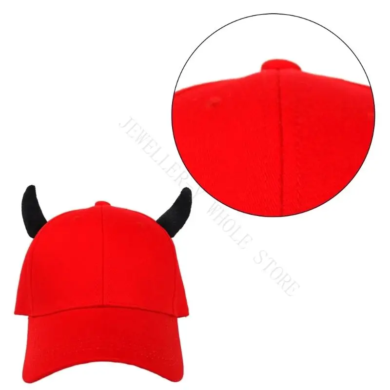 R7UF Girls Boys Fashion Lovely Baseball Caps with Devil Horn for Taking Photos Props
