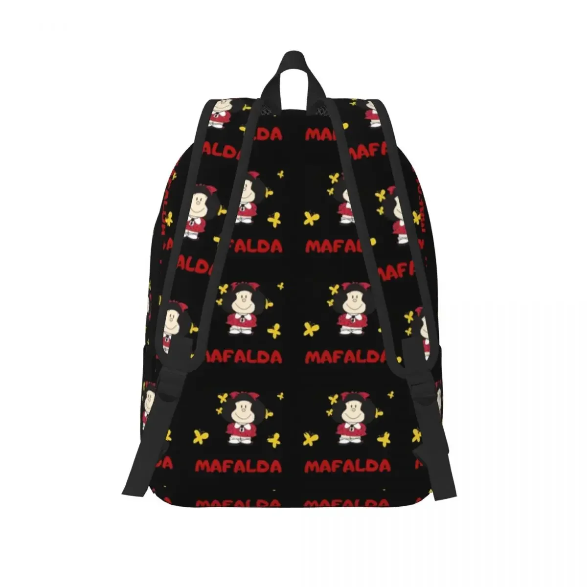 Mafalda Butterflies Backpack for Preschool Primary School Student Kawaii Cartoon Bookbag Boy Girl Kids Daypack with Pocket