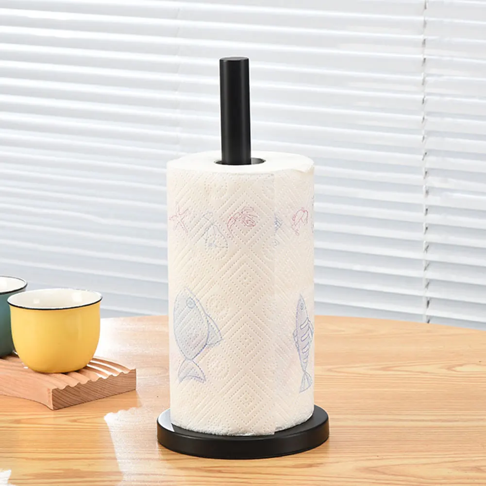 Kitchen Stainless steel Roll Paper Towel Holder Bathroom Tissue Vertical Stand Disposable Paper Pot Kitchen Toilet Accessories