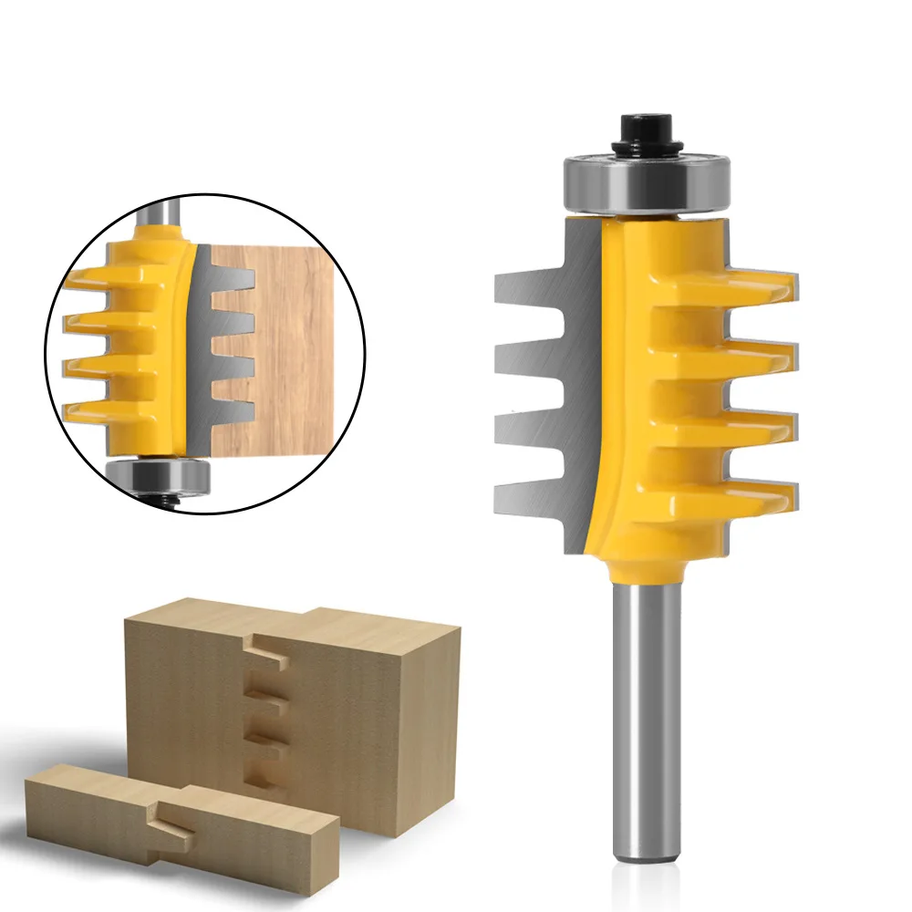 1 Pc 8mm Shank Rail Reversible Finger Joint Glue Router Bit Cone Tenon Woodwork Cutter Power Tools Wood Router Cutter