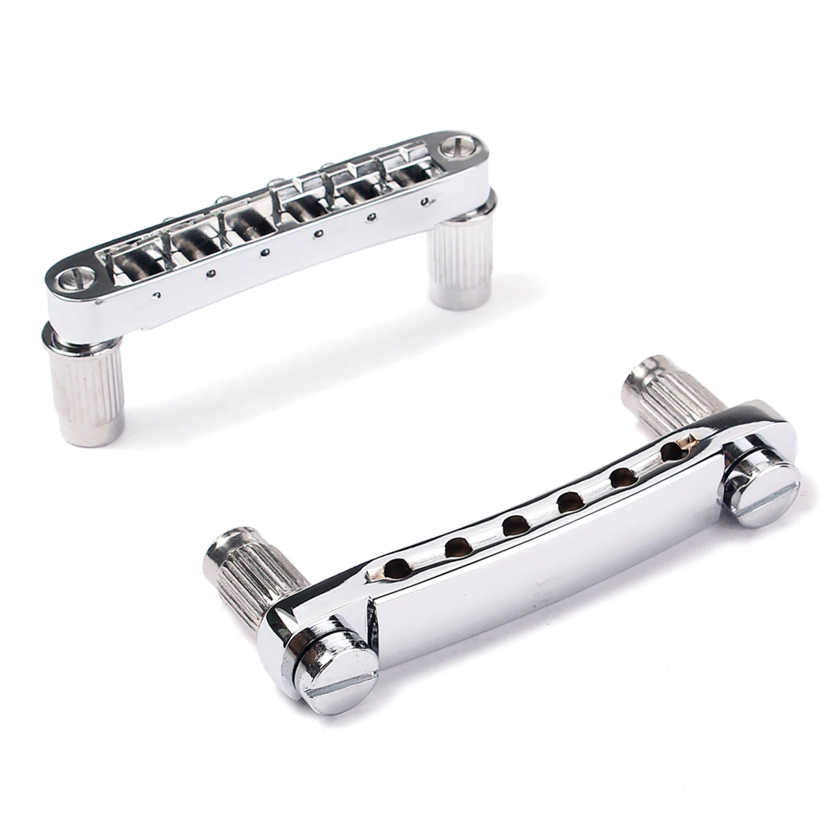 

Chrome Electric Bridge Replacement 99x17x12mm Electric Guitar Parts Replacement Stable Slot Saddles Height Adjustable Tailpiece