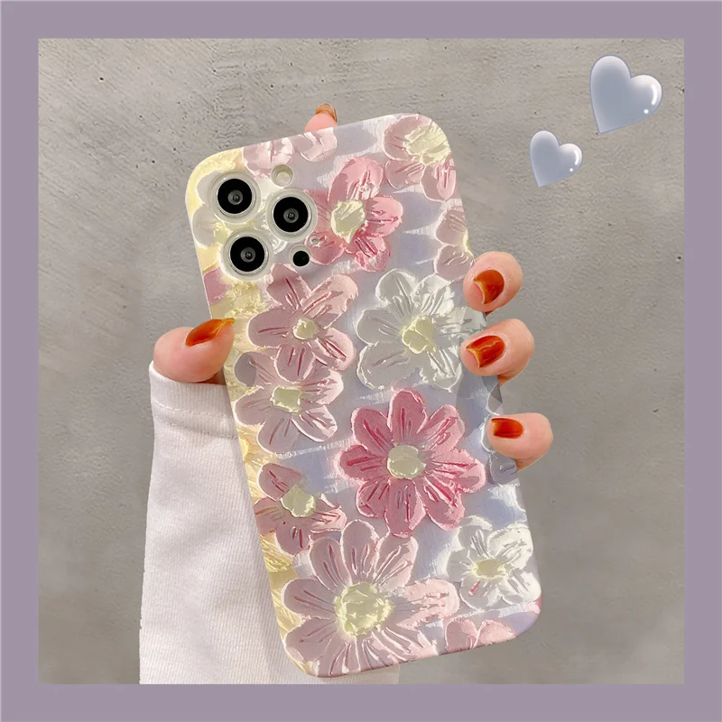 เคสโทรศัพท์ลายดอกไม้สุดหรูสำหรับ iPhone 15 PRO MAX 14 13 12 11 x XR XS MAX 7 8 PLUS เคสซิลิโคนนิ่มกันกระแทก