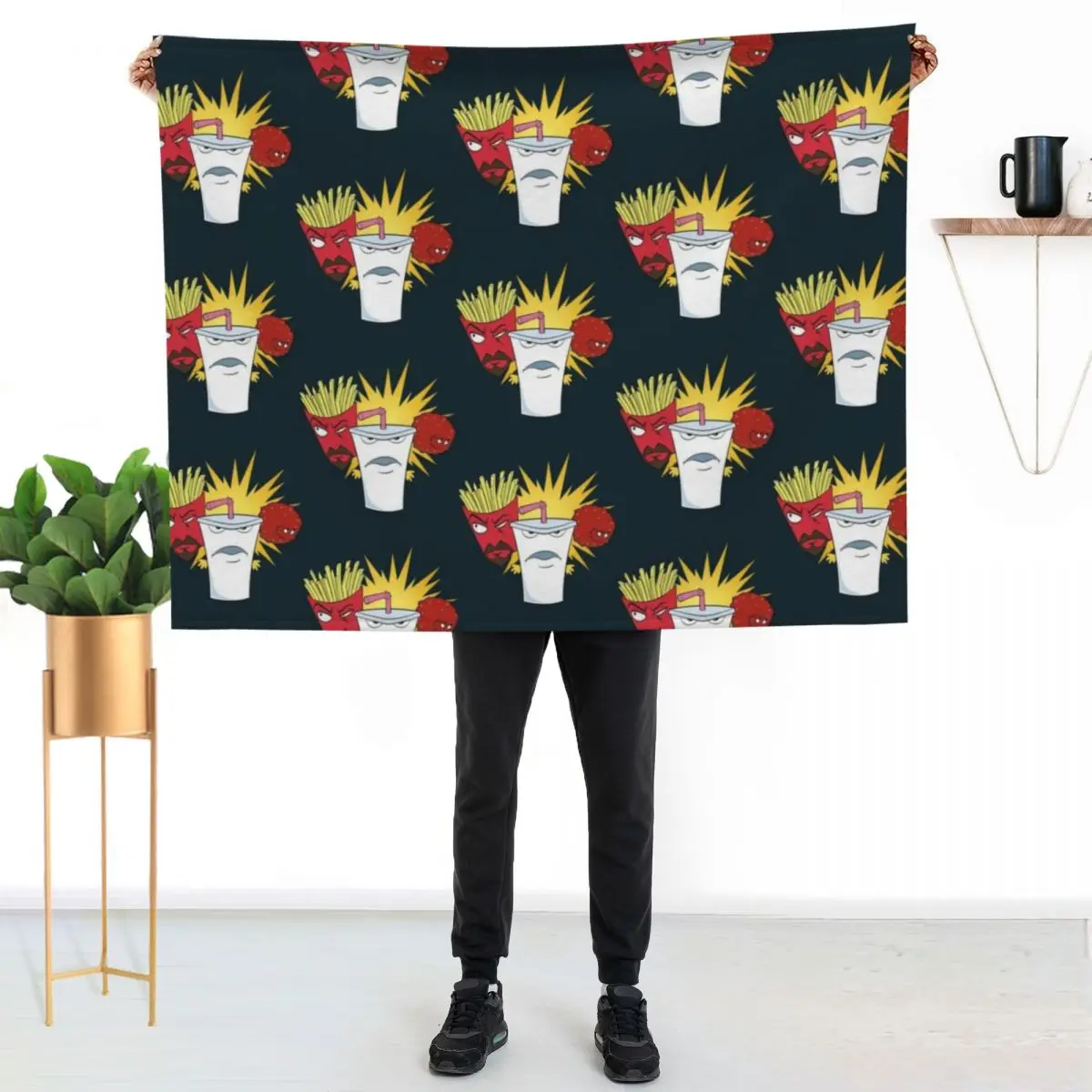

Aqua Teen Hunger Force Throw Blanket Faux Fur Soft Warm Blanket for Bed