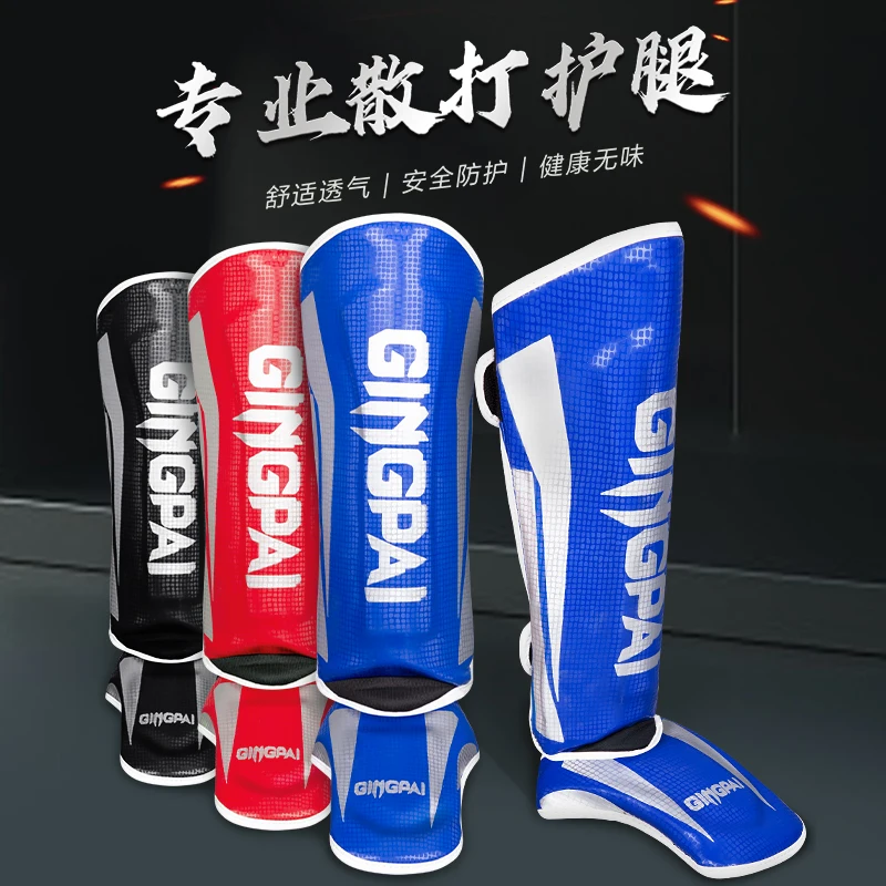 

Professional Kickboxing Leg Guard Muay Ankle Protector Sparring MMA Shin Boxing Thickened Fighting Gear Ankle Protective Guards