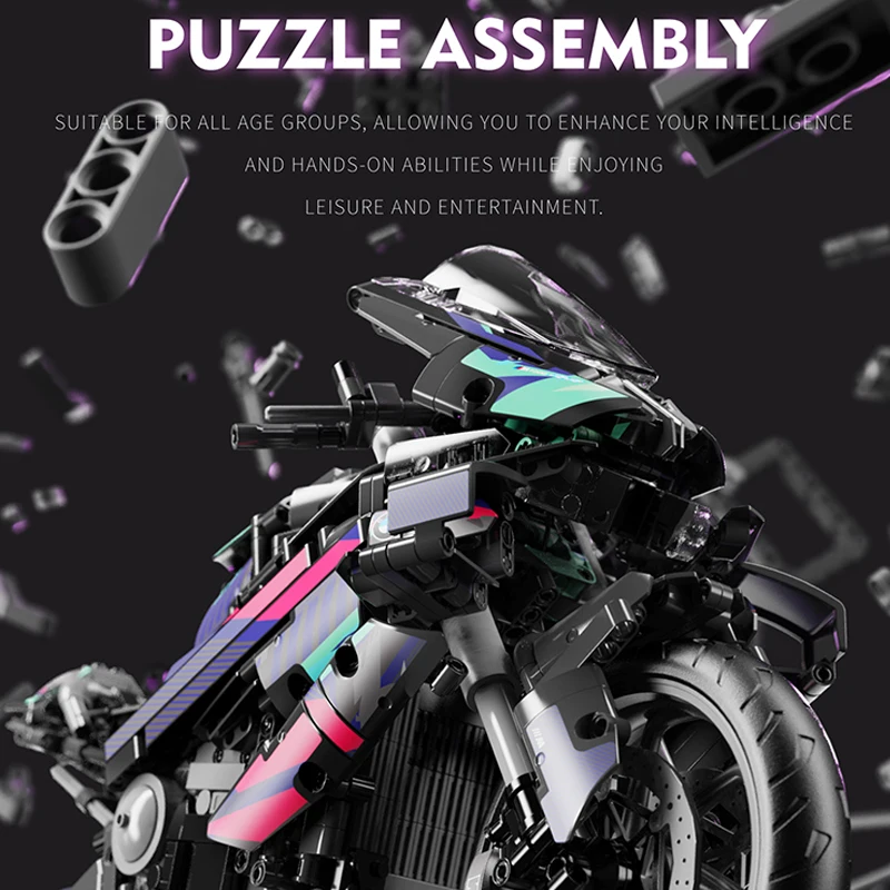 Cyberpunk Motorbike Building Model Blocks Moto Road Racer Bricks Birthday Gifts Toys for Kid Boys Children Adult Technical