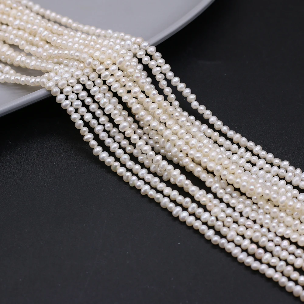 100% Natural Zhuji Freshwater Cultured Pearl Beads Punch Oval Pearl Bead for Jewelry Making Diy Necklace Bracelet Accessories