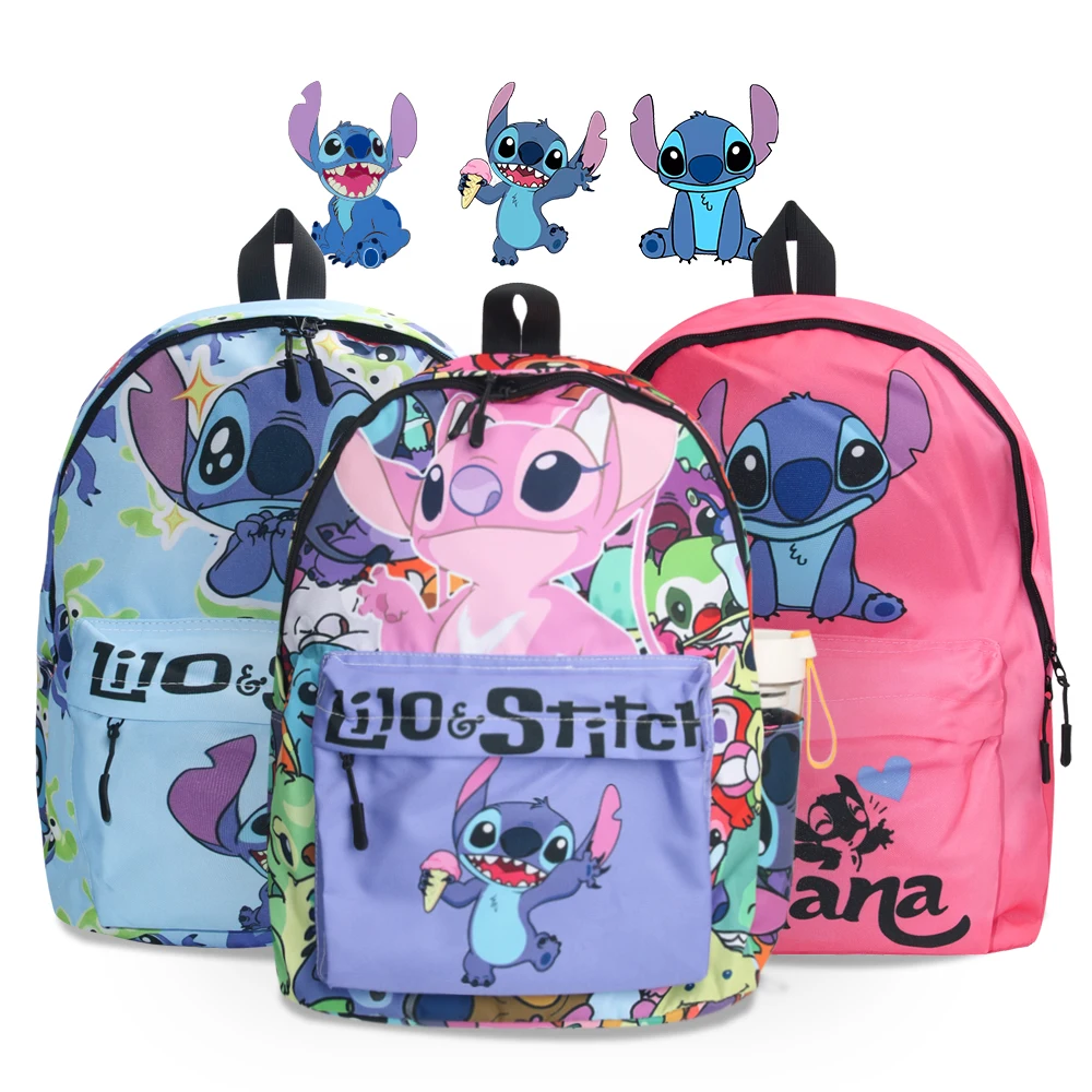 MINISO Disney Anime Stitch Pen Bag Stationery Box Primary and Secondary School Student Backpack Cartoon School Bag Kids Gift