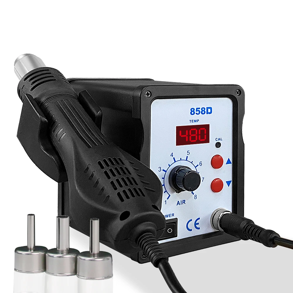 858D Hot Air Gun BGA Soldering Rework Station Blower Hair Dryer Hairdryer Soldering Heat Gun 220V 110V SMD SMT Welding Repair
