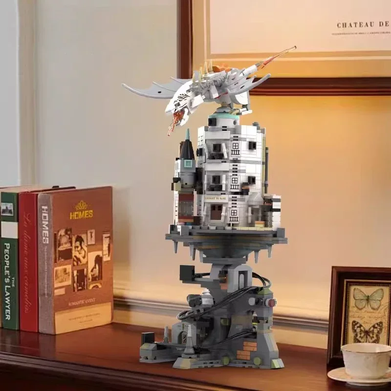 

1056 шт. Gringotts Bank строительные блоки MOC Dragon Magic World модульная модель архитектура кирпичи игрушка для детей Рождественский подарок