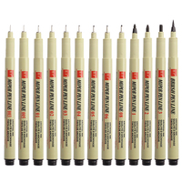 Pigma Micron Pen Set Pigment Liner Needle Soft Brush Drawing Pen lot 003 005 01 02 03 04 05 08 1 2 3 Art Markers Sketching Pen