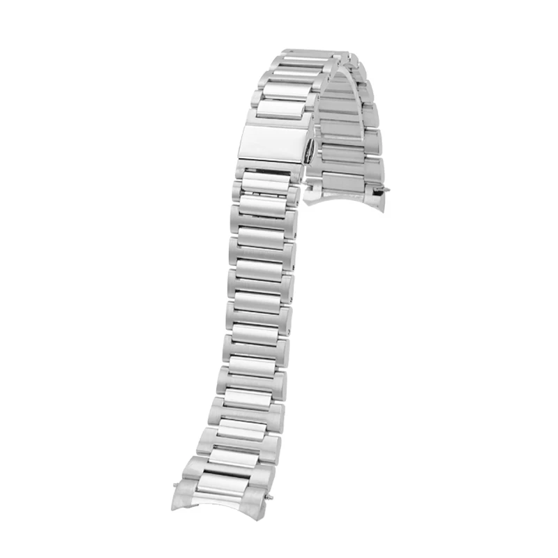 L3.830 نهاية منحنية حزام ساعة من الفولاذ المقاوم للصدأ ل لونجين كونكويست L3.830 سوار بحزام صلب 21 مللي متر HydroConquest استبدال أجزاء