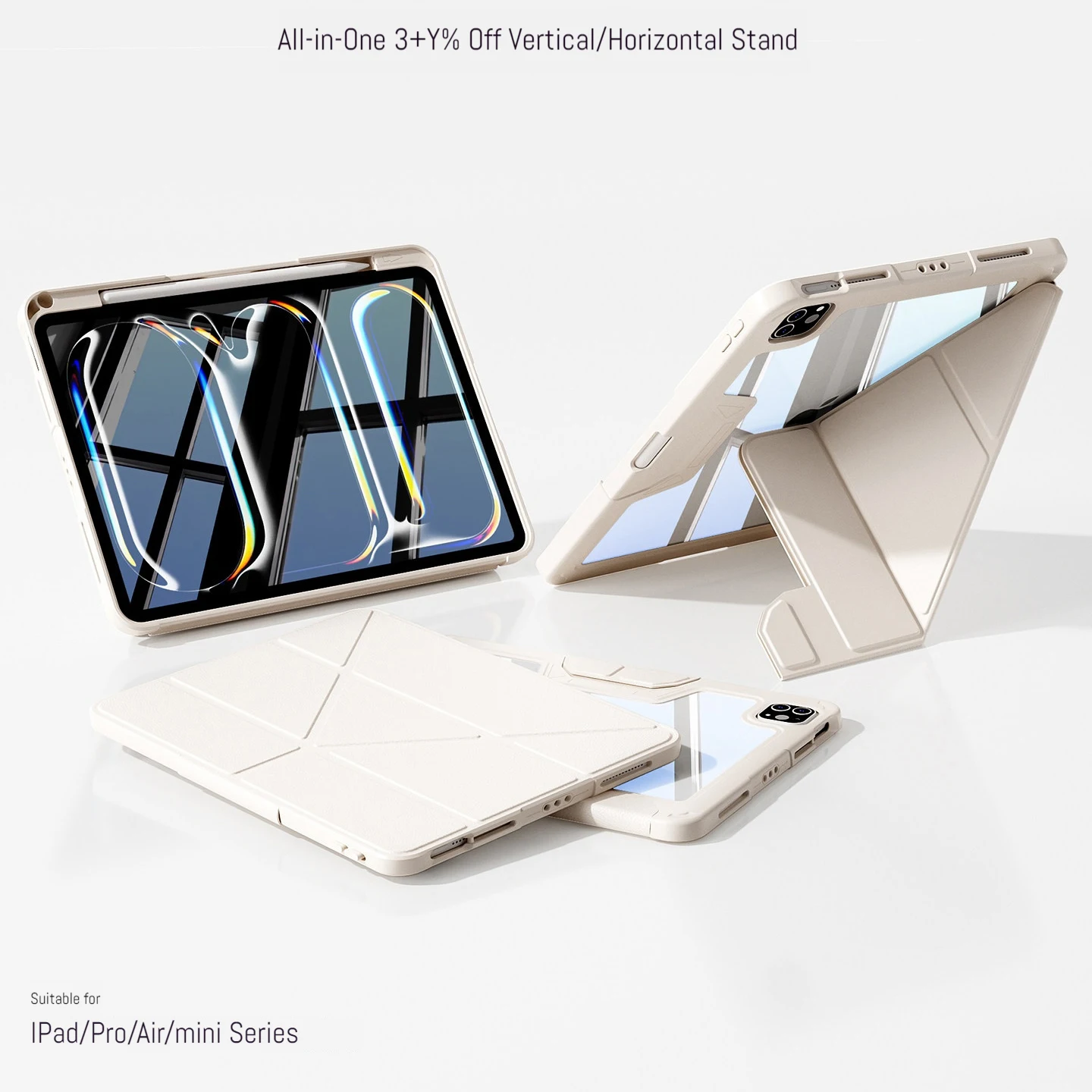 Magnetic Folio Case For iPad Pro 13 11 Case 2025 M5 M4 Funda Case For iPad Air 13 11 Cover 11th/10 Gen Cover Mini A17 6 Pro 12.9