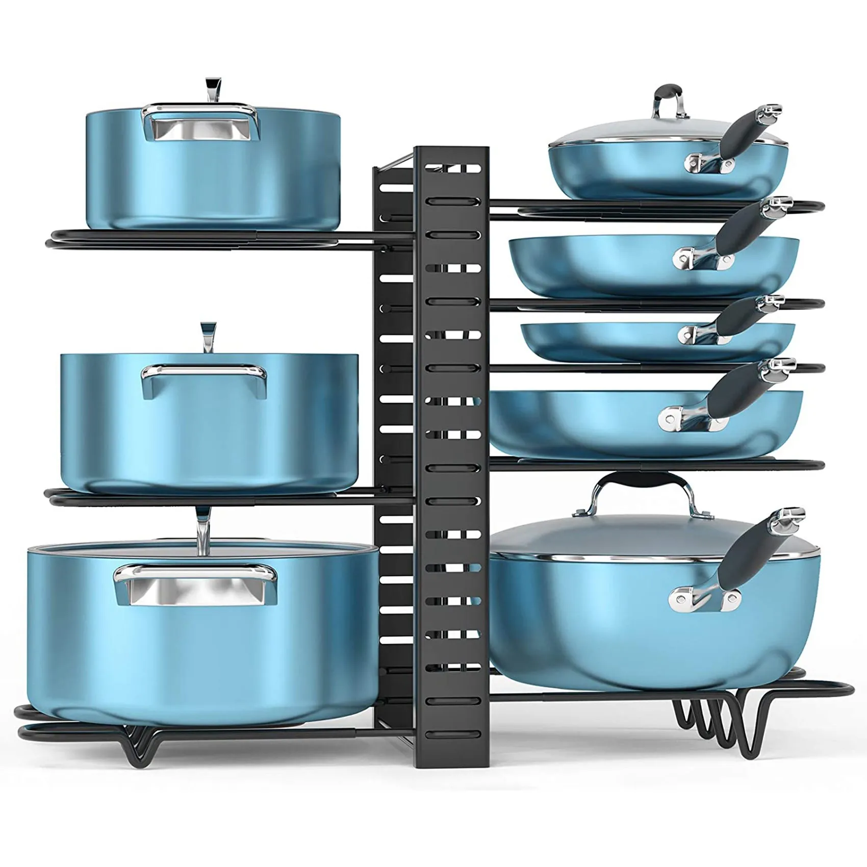 

【A87T】Pot Rack Organizers,Pots And Pans Organizer, Adjustable Pot Lid Holders & Pan Rack For Kitchen Counter And Cabinet