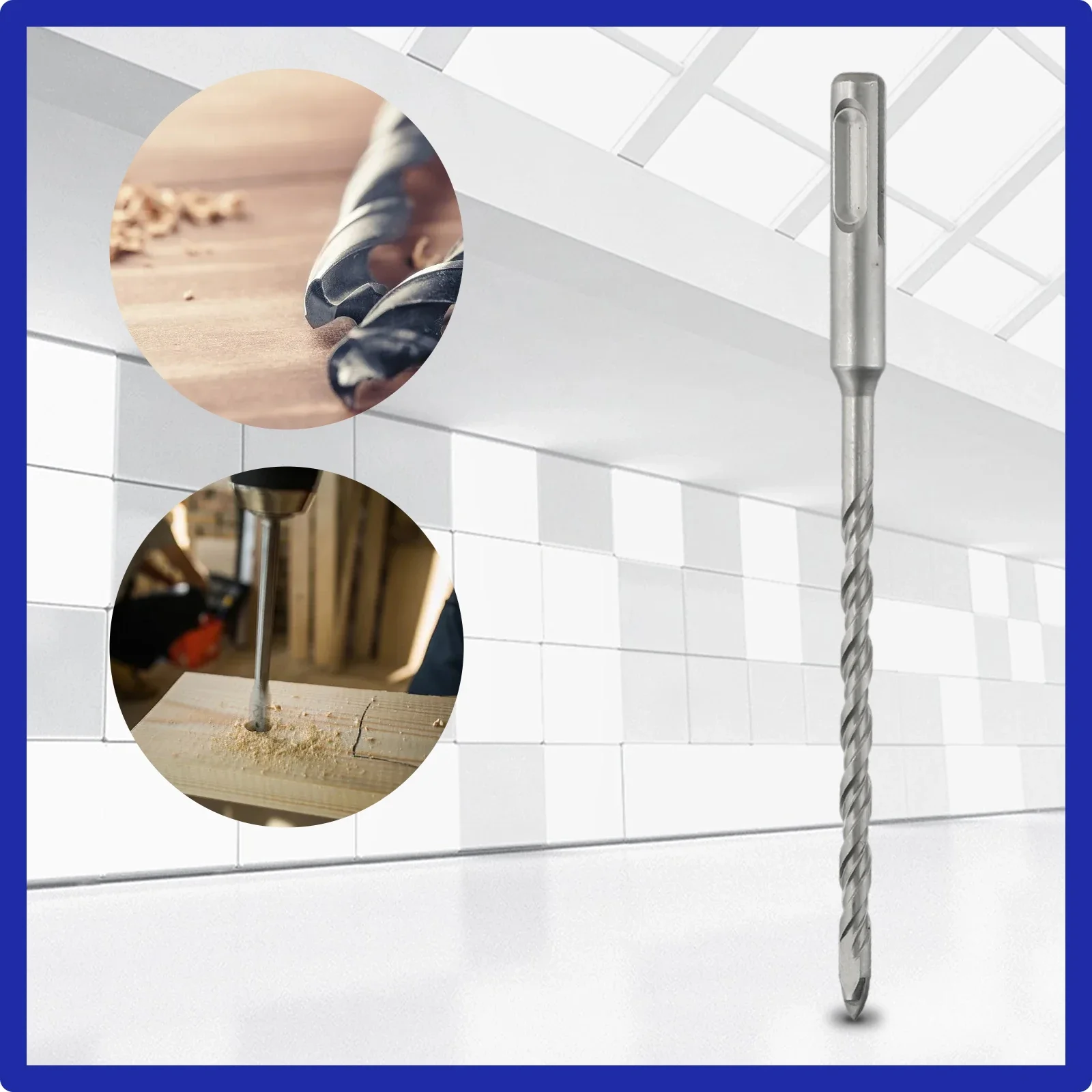 1pc Drill Bit With 2 Cutting Edges Alloy Steel 6-12mm For Ceramic Granite Tile Stone Wood Plastic Concrete Walls Drilling