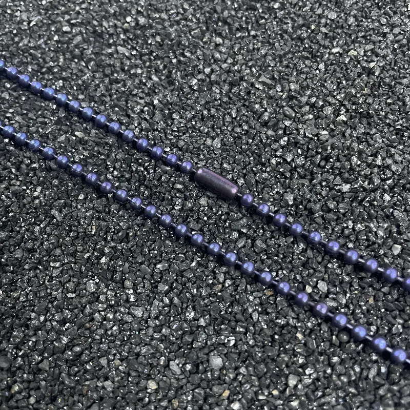 New Pure Titanium Burnt Blue Bead Chain Necklace with A Width of 2/2.4/3/4mm Unisex Allergy Free and A Length of 650mm  Matching