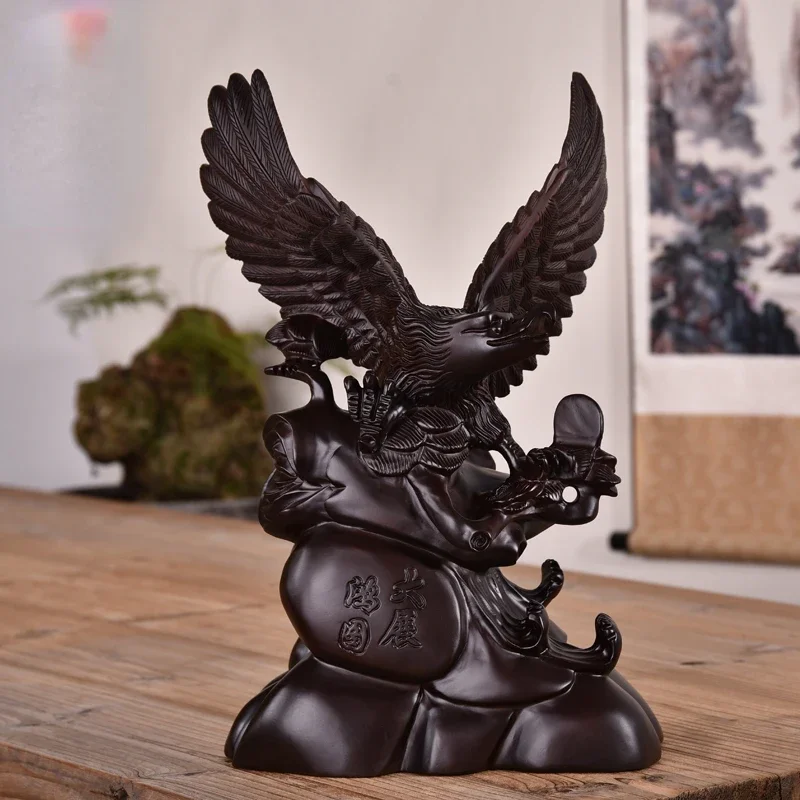 Eagle Ebony Wood Carving Crafts Decoration Dapeng Wings Eagle