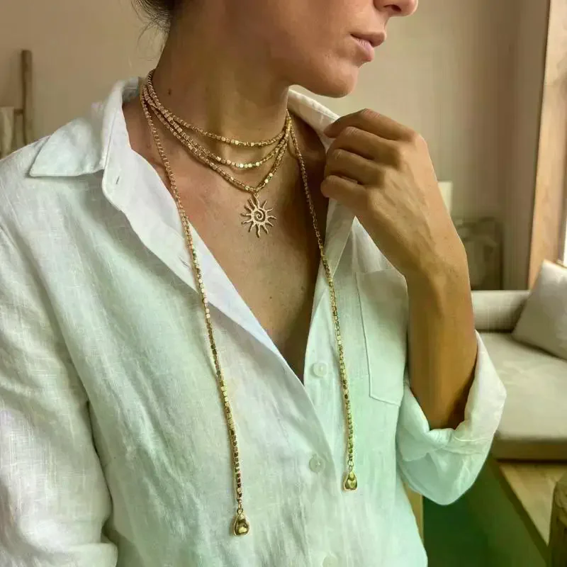 Vintage Gold Layered Cross Pendant Necklace Religious Coin Medallion Choker For Women Boho Summer Beach Jewelry - view 2
