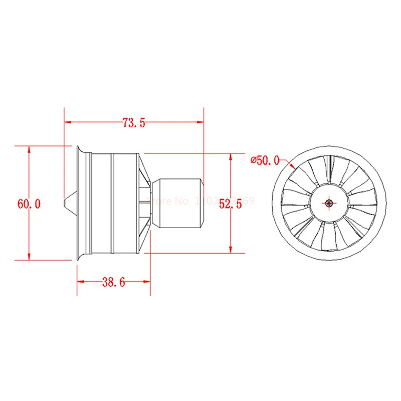 FMS 50mm Ducted Fan EDF Unit 11 blade With 2627 KV4500 (4S) motor (Optional) For RC Airplane Model Plane Jet Parts