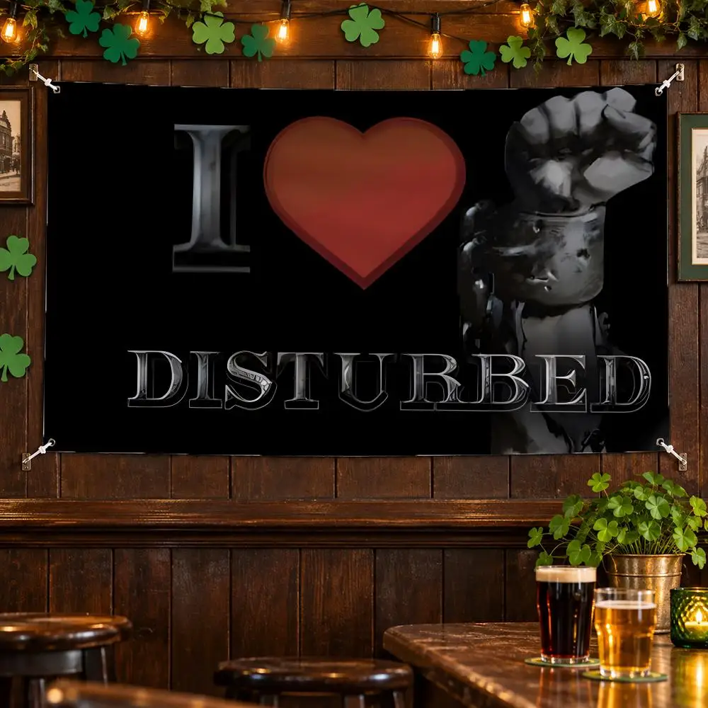 Disturbed Flags No Hem Banner Anti Fade Washable Home Wall Decor Multi Sizes