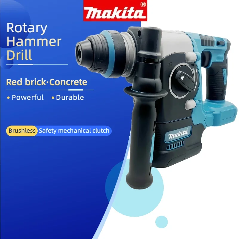 

Makita Electric Cordless Brushless Hammer Drill Rechargeable Rotary Hammer Drilling and Chiseling High torque power Tool