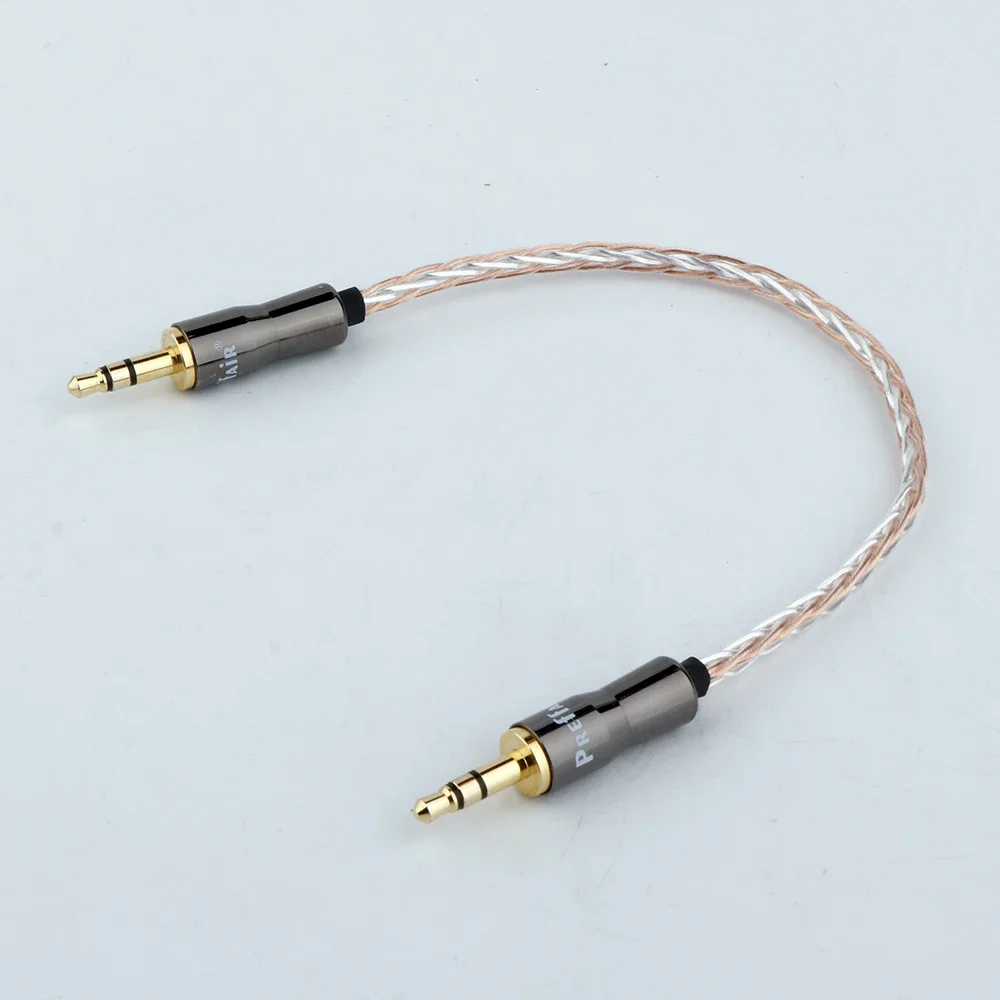 3.5MM To 3.5MM AUX Cable 8core  OCC copper and silver Male to Male audio car upgrade Headphone Cellular phone cable