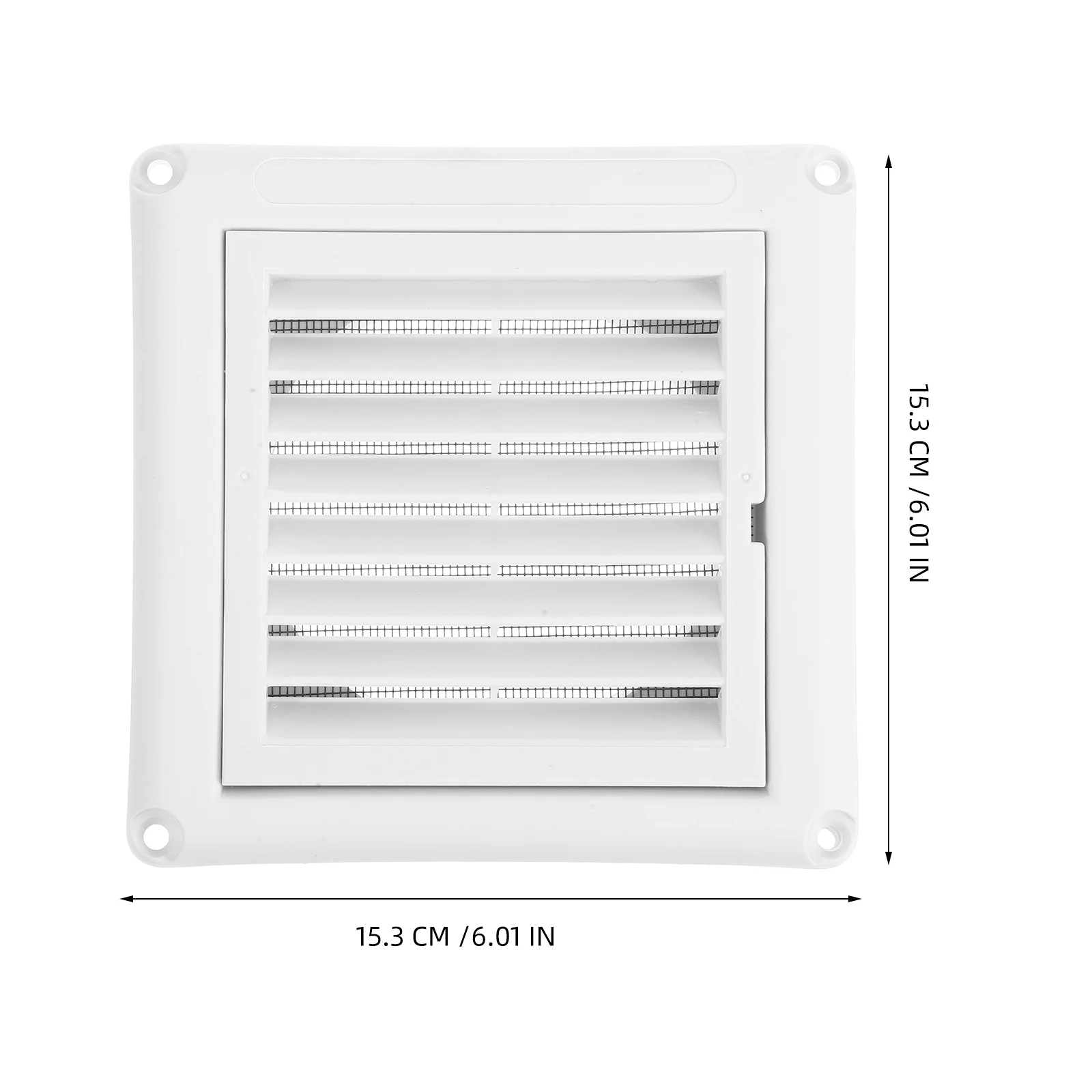 غطاء فتحة تهوية مربع من البلاستيك متين مقاوم للطقس وتدفق هواء العادم والحمام والمكتب والمنزل وشاشة الذبابة سهلة التركيب