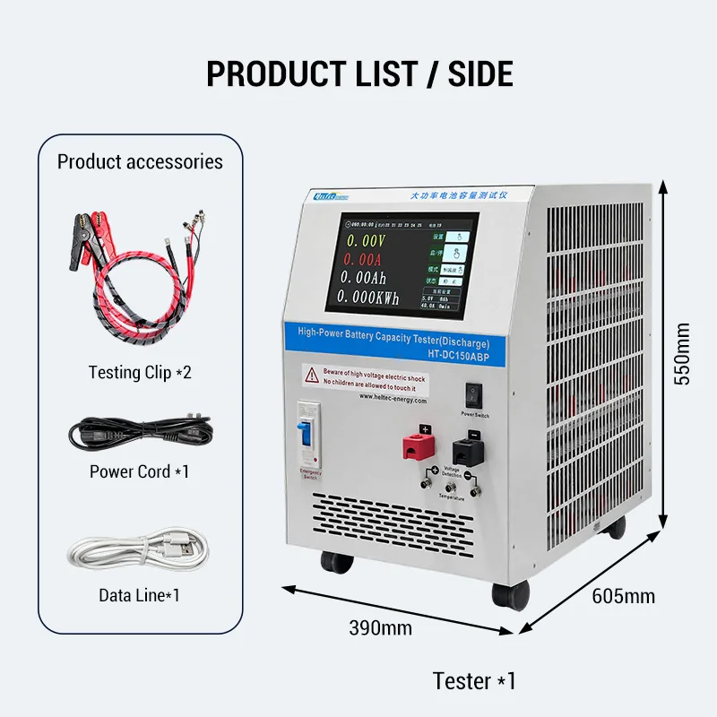 Heltec 5-120V 1-50A Discharge Battery Electronic Load/Capacity Tester for Lead-acid/NiMH/LiFePO4/NCM Batteries Electronic Tools