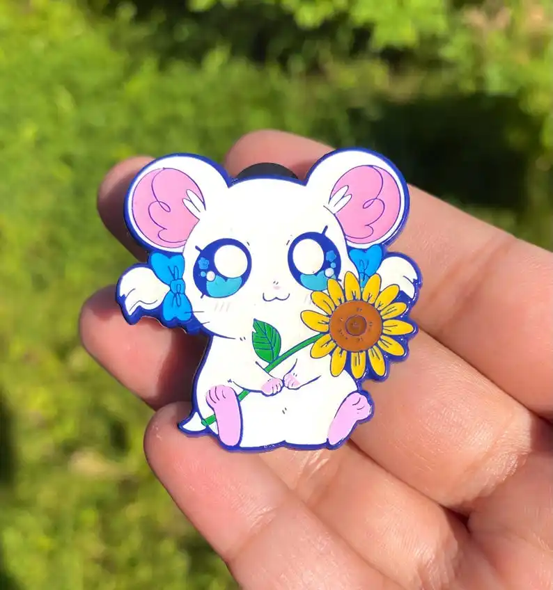 Bijou Hamtaro HamHam heartbreak Kawaii 90’s anime Enamel Pin