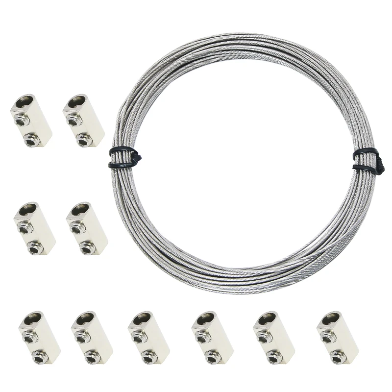 10/20M PVC transparent coating rope 304 stainless steel wire rope rope diameter 1mm garden/railing rope kit