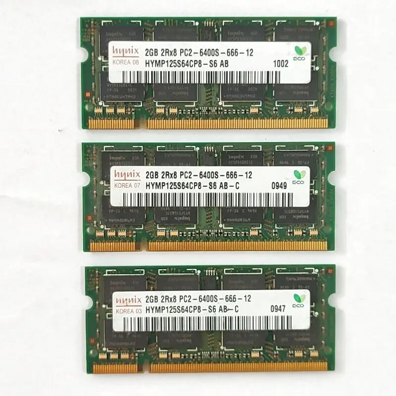 DDR2ラム2ギガバイト800のノートパソコンのメモリDDR2 2ギガバイト2RX8 PC2-6400s-666-12 sodimm 1.8v