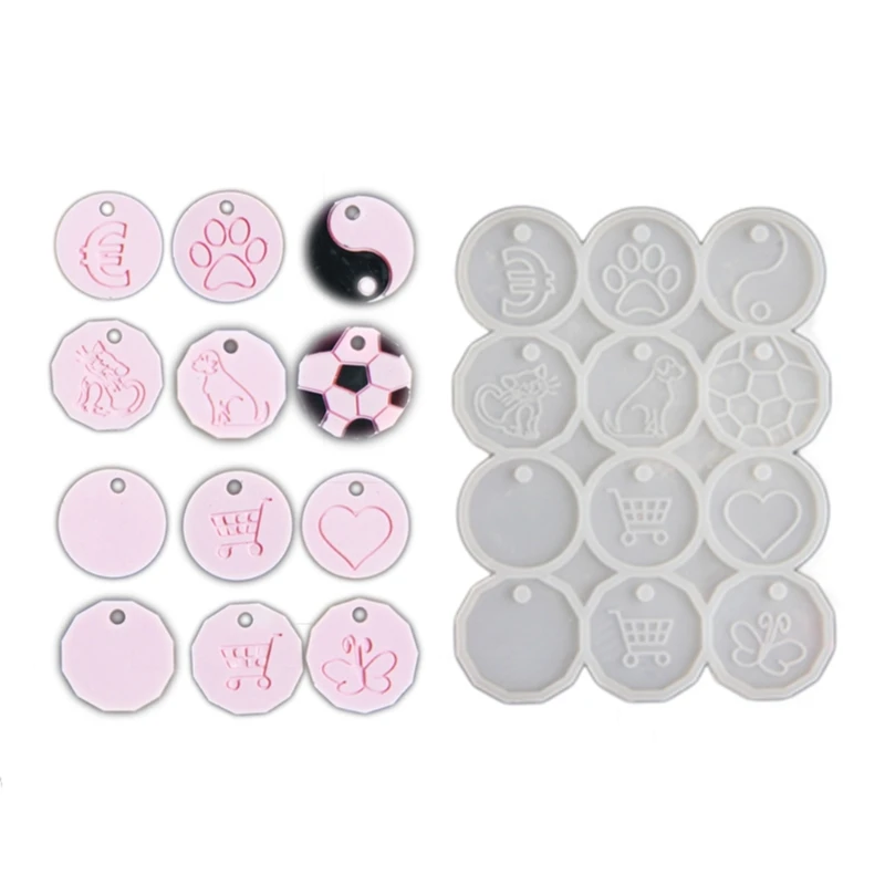 White Shopping Cart Discs Silicone Mold Unique Family Friendly Silicone Mold Craft Delight Molds for Craft Enthusiasts R3MC